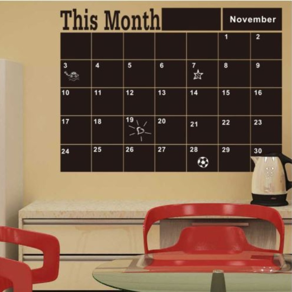 Chalk Board Calendar - Month planner wall decal